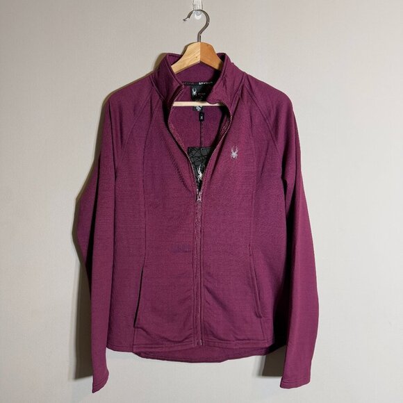 NWT Spyder Active Full Zip Fleece Jacket Womens Medium Purple Soft Shell Outdoor - Picture 2 of 15